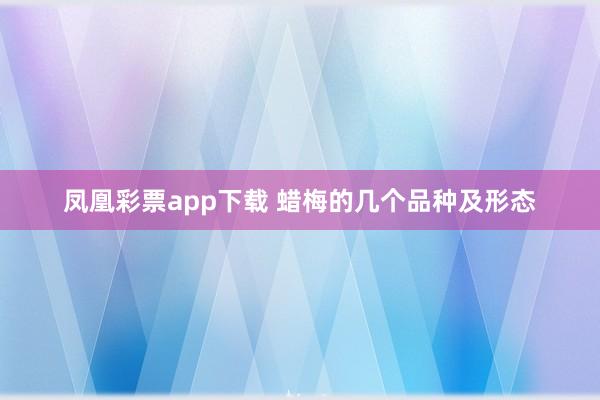 凤凰彩票app下载 蜡梅的几个品种及形态