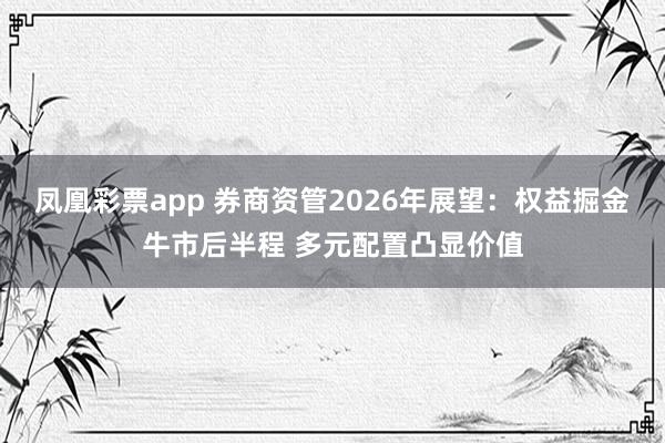凤凰彩票app 券商资管2026年展望：权益掘金牛市后半程 多元配置凸显价值