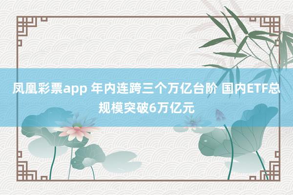 凤凰彩票app 年内连跨三个万亿台阶 国内ETF总规模突破6万亿元