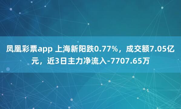 凤凰彩票app 上海新阳跌0.77%，成交额7.05亿元，近3日主力净流入-7707.65万