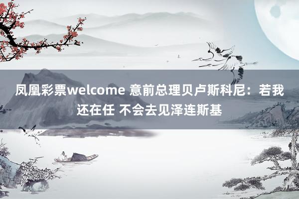 凤凰彩票welcome 意前总理贝卢斯科尼：若我还在任 不会去见泽连斯基