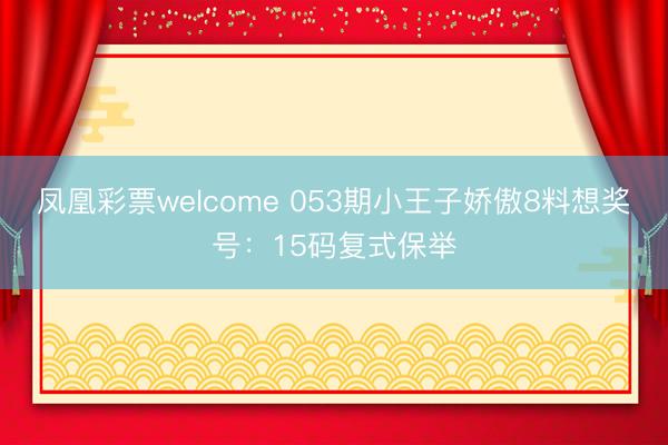 凤凰彩票welcome 053期小王子娇傲8料想奖号：15码复式保举